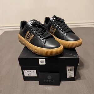 Versace Black and Tan Sneakers for women